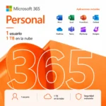 Licencia original Microsoft 365 Familia con soporte para hasta 6 usuarios, almacenamiento en OneDrive de 1TB por persona y acceso a aplicaciones Word, Excel, PowerPoint, Outlook, Teams y más.