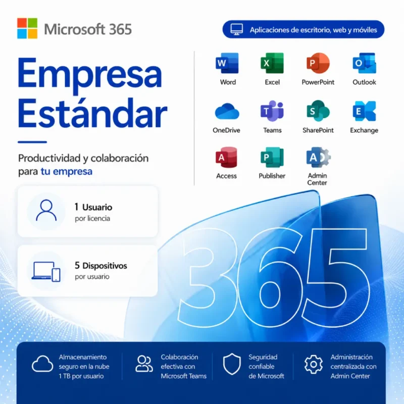 Microsoft 365 Empresa Estándar licencia original Microsoft