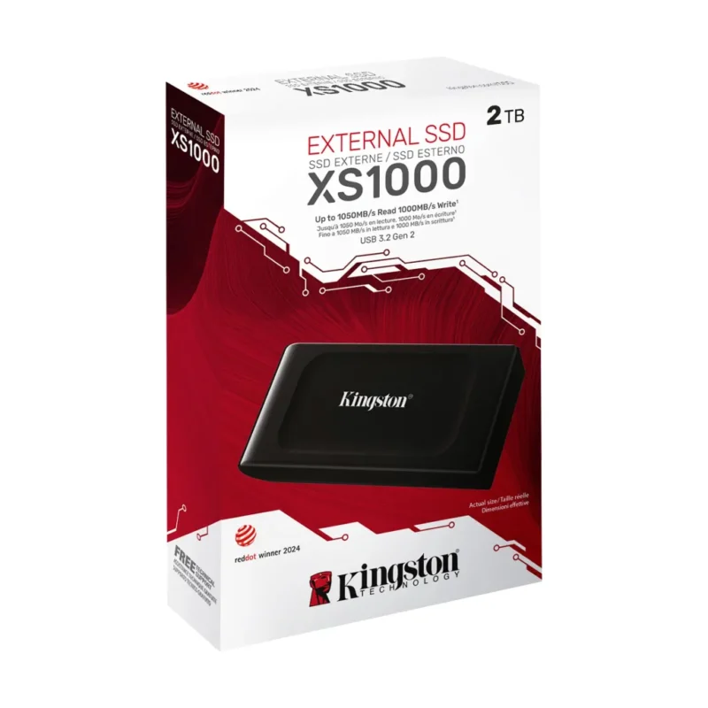 SSD externo Kingston XS1000 de 2TB USB-C portátil de alta velocidad