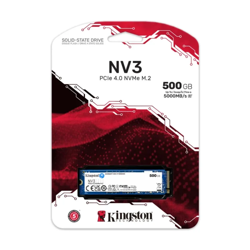 SSD Kingston NV3 500GB PCIe 4.0 NVMe M.2 para computadores y laptops